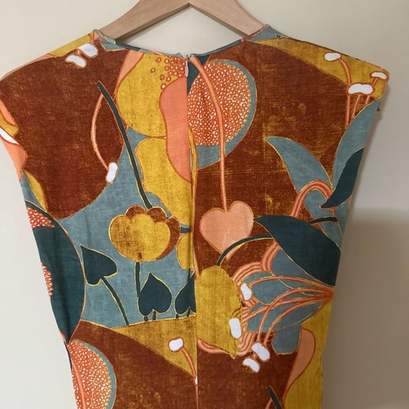 Zara Colorful Retro Style Floral Cutout Maxi Dress - Picture 7 of 12